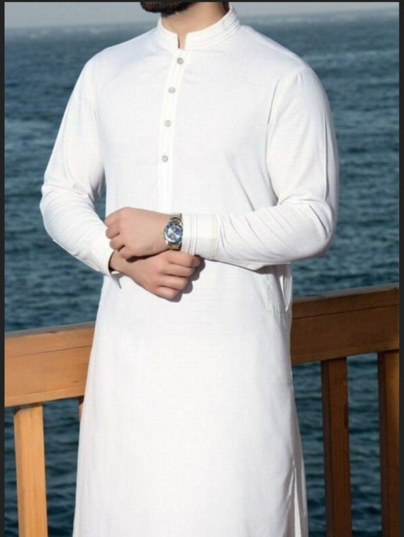 white kurta style shirt