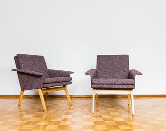 Paar fauteuils uit het midden van de eeuw, Tsjechoslowakije uit de jaren 60