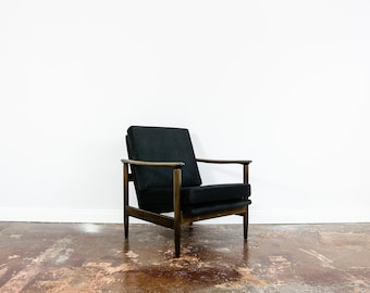 Sessel, schwarz, 1960er Jahre, mcm