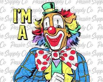 Clown Svg Grappige Clown Png - Print On Demand, POD Design, Digitale Download tshirt ontwerp, Rainbow Clown png, Grappige svg, cnc plotter