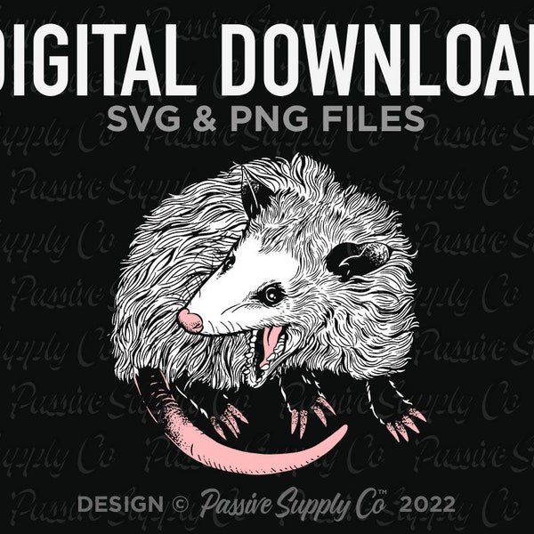 Awesome Possum Scream At Own Ass SVG Artwork - PREMIUM Possum Png and Svg Design with Instant Digital Download
