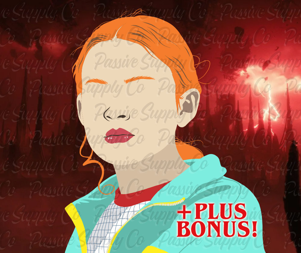 Stranger Max SVG Artwork - PREMIUM Max Png en Svg Handgetekend ontwerp met Instant Digitale Download