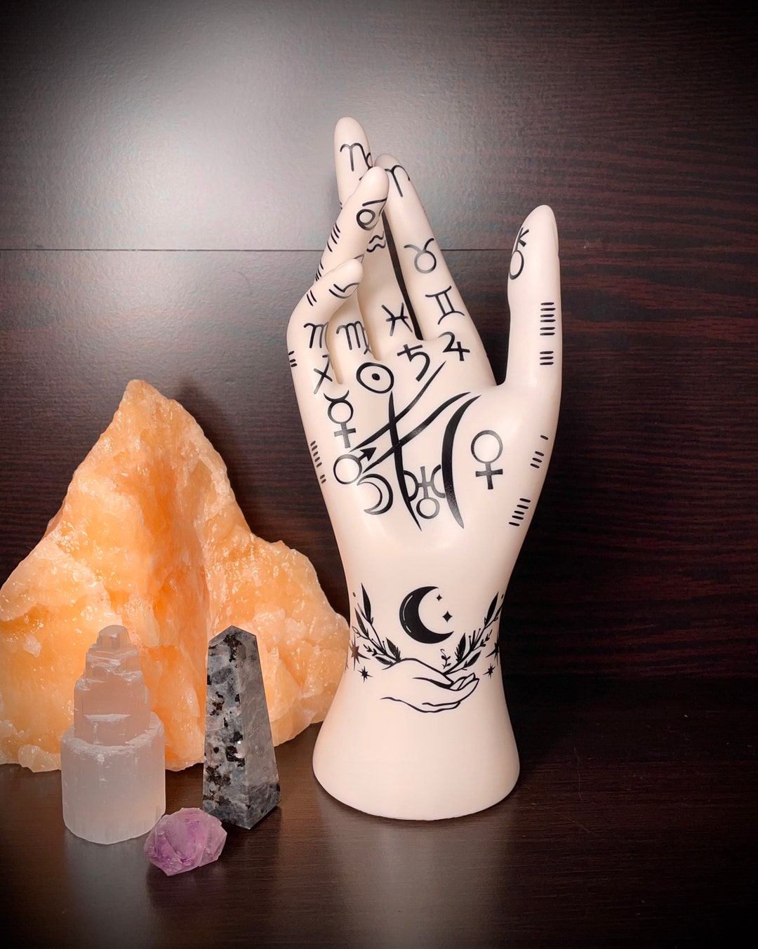 Palmistry Hand Statue, Jewelry Holder, Home Decor, Figurine, Halloween