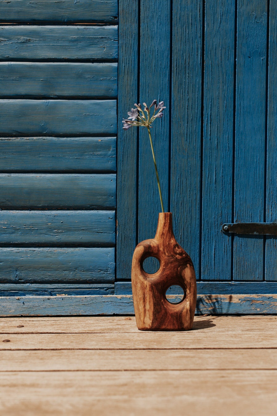 Soliflore Sénoufo en Bois Brut de Teck Sculpté à La Main Côte d'ivoire.