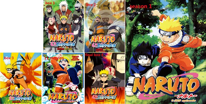 Anime Dvd Naruto Shippuden Vol 1 7 Complete Collection Etsy