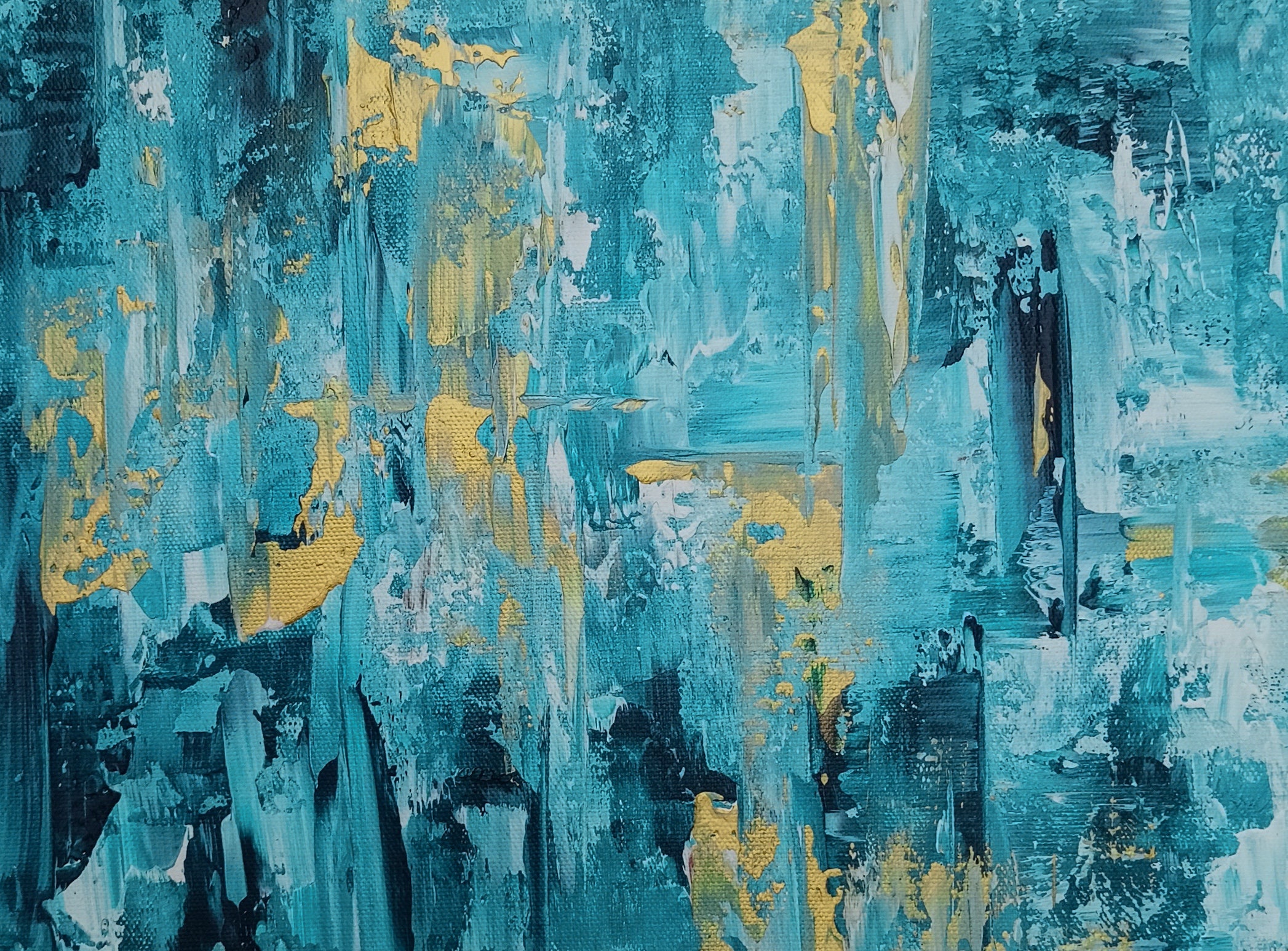 Extra Large Painting Blue and Gold Abstract Painting Etsy UK