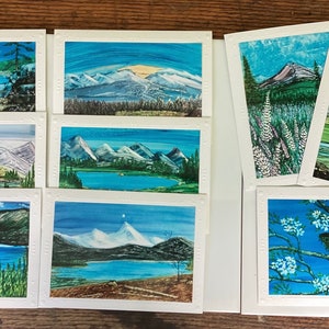 Toutes les cartes de visite, cartes vierges avec enveloppes, cartes paysage, fabriquées à la main, cartes assorties, cartes à l'encre d'alcool, cartes de voeux