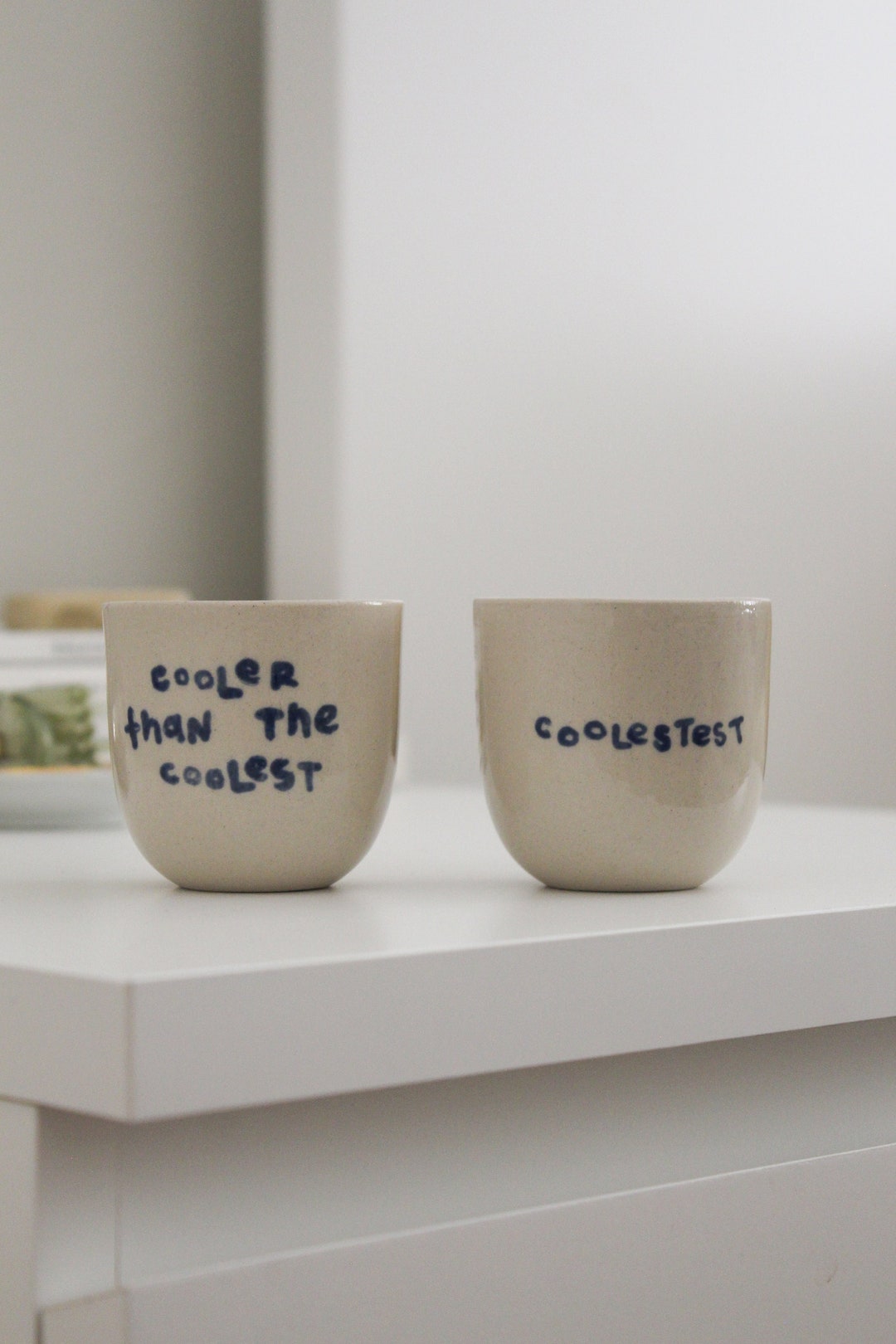 Cooler Than the Coolest Handmade Espresso Cup Set of 2 3 Oz Etsy