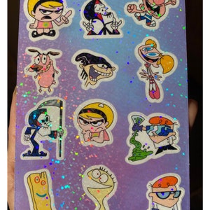 Cartoon Cartoon Sticker Sheet, Holographic Waterproof Sticker Sheet (12pcs)