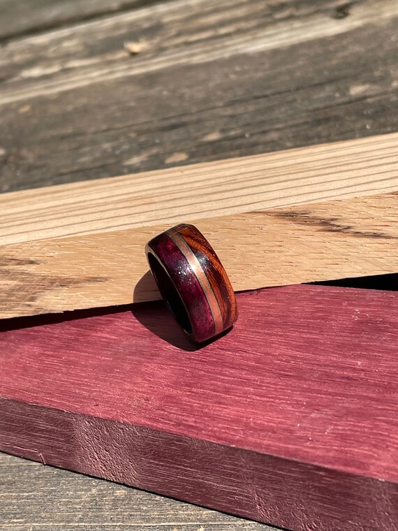 Buffalo Horn Ring - Purpleheart – WoodDo