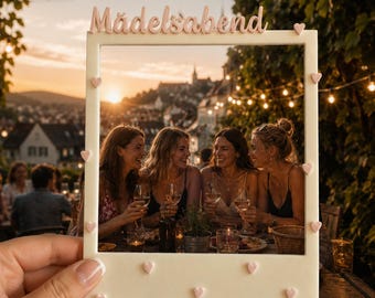 Fotorahmen Polaroid Stil Herz Edition – 3D Druck Bilderrahmen, Sofortbild Rahmen, Retro Sofortbild Stil, Besties, Ladies Night & Mädelsabend