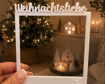 Fotorahmen Polaroid Stil Weihnachten – 3D Druck Bilderrahmen, Sofortbild Rahmen, Retro Sofortbild Stil, Selfie Fotoprop,Winter Deko Geschenk