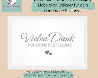 A7 Karten Grußkärtchen „Vielen Dank für deine Bestellung“ – liebevoller Beileger für dein Handmade Business, Verpackungsbeileger Bestellung