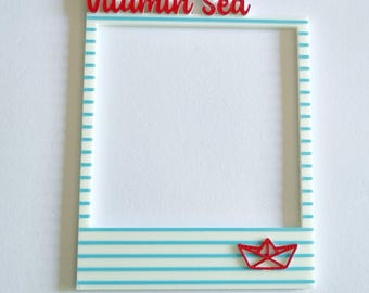 Fotorahmen Polaroid Stil „Maritim 2“ – 3D Druck Bilderrahmen,Sofortbild Rahmen,Retro Sofortbild Stil, Ocean Vibes, Sail away, Vitamin Sea