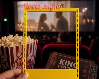 Fotorahmen Polaroid Stil Kino & Serien- und Filmabend – 3D Druck Bilderrahmen, Sofortbild Rahmen, Retro Sofortbild Stil, Kino, Gutscheinidee