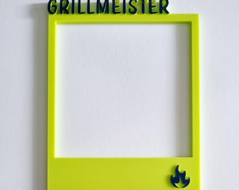 Fotorahmen Polaroid Stil Grillen – 3D Druck Bilderrahmen, Sofortbild Rahmen, Retro Sofortbild Stil, Deko & Erinnerung für Grillfans, Grill
