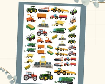 DIN A4 - Tattoofolie / Wasserschiebefolie - Landwirtschaft Motive Set 1