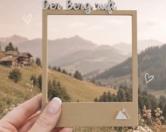 Fotorahmen Polaroid Stil Berge – 3D Druck Bilderrahmen, Sofortbild Rahmen, Retro Sofortbild Stil, für Wanderungen, Gipfelmomente & Bergliebe