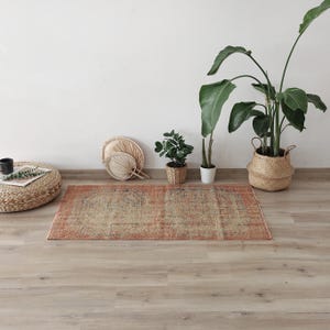 Natural Rug 3x4,Handmade Rug,Oushak Rug,Turkish Rug,Faded Rug,Small Rug,Area Rug 3x4,Vintage Carpet,Oushak Small Rug,Anatolian Rug,863