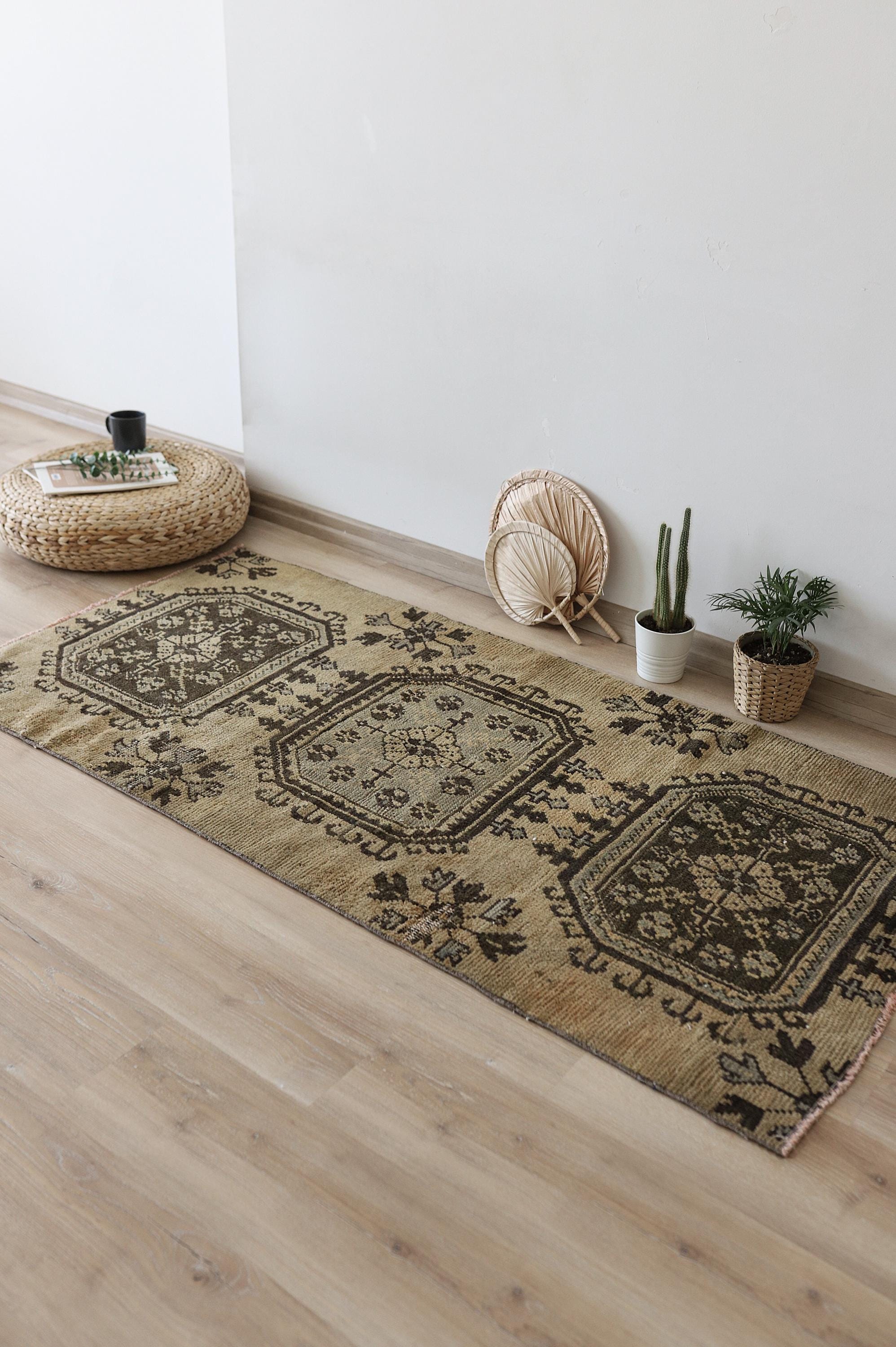 3x6 色褪せラグ、アンティークラグ、落ち着いたラグ、エリアラグ