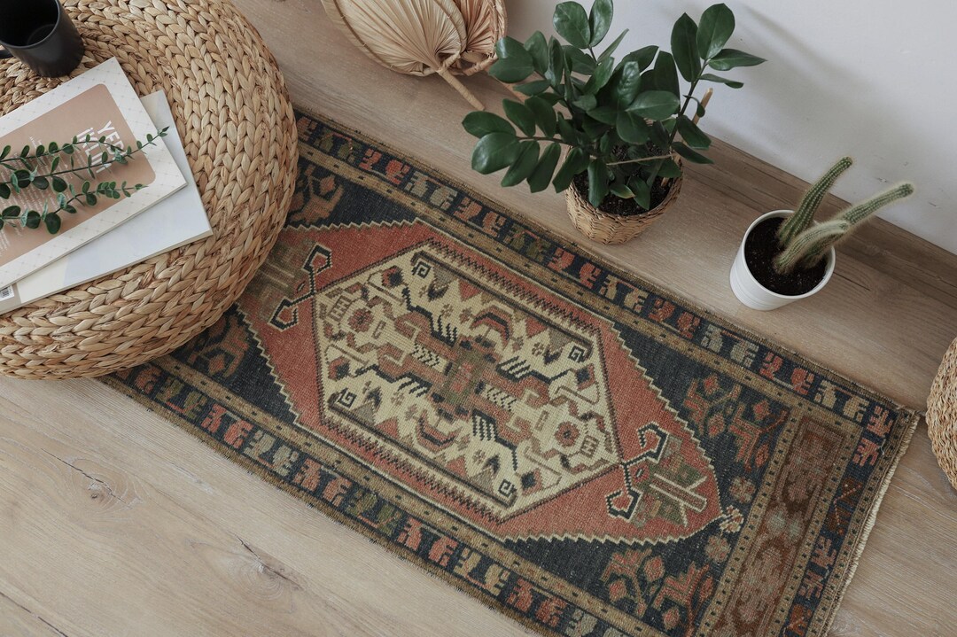 2x4 Muted Rug, 2x4 Mini Rug, Turkish Small Rug, Vintage Small Rug ...