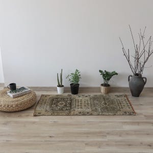 Alfombra de lana de 2x4, alfombra vintage, alfombra turca, alfombra turca vintage, decoración vintage para el hogar, alfombra oriental, alfombra hecha a mano, alfombras de área, alfombra antigua, decoración de habitaciones
