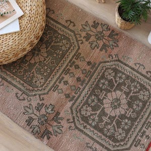 Natural Rug 3x4,Handmade Rug,Oushak Rug,Turkish Rug,Faded Rug,Small Rug,Area Rug 3x4,Vintage Carpet,Oushak Small Rug,Anatolian Rug,473