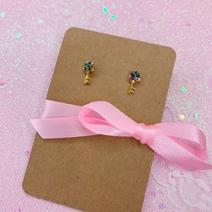 Gold Sailor Key Stud Earrings