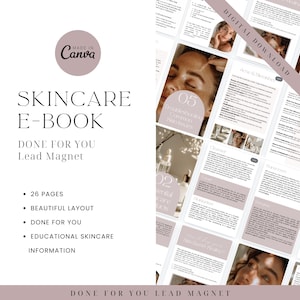 Done for you Skincare Lead Magnet Ebook for Beauty Coach or Skincare Ebook Template for skincare course