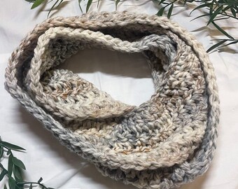 Neutral Infinity Scarf | Handmade Crochet Scarf