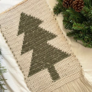 Christmas Tree Wall Hanging Crochet Christmas Wall Art image 1