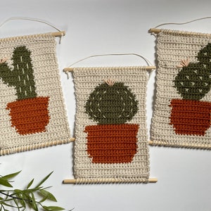 Crochet Pattern | Cactus Wall Hangings | Set of 3