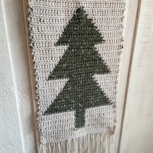 Christmas Tree Wall Hanging Crochet Christmas Wall Art image 3