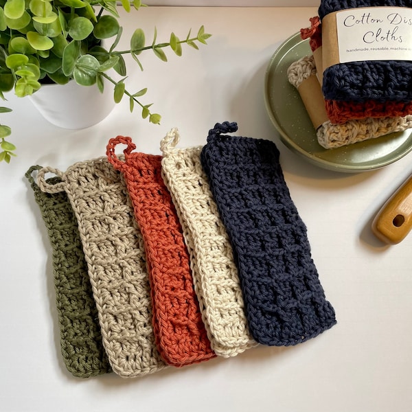 Cotton Dish Cloths | Face Cloth | Handmade Wash Cloth | Crochet Dish Cloth