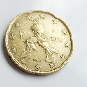 Zeldzame munt 20 cent Italië 2002