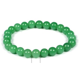 Natural Green Aventurine, Beaded Bracelet, Handemade Genuine Gemstone, Crystal Healing Bracelet, Optimism, Joy, Hope, Luck Wealth Bracelet