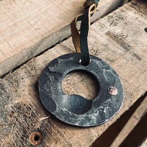 Hand Forged Steel and Copper Bottle Ring Bottle Opener