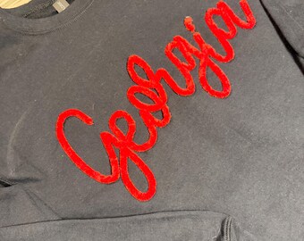 Velvet yarn embroidered Georgia Sweatshirt