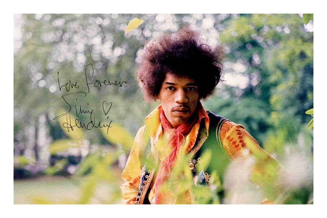 Jimi Hendrix Signed Autograph Print Music Memorabilia Collectable ...