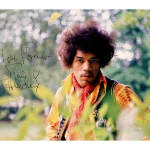 Jimi Hendrix signierter Autogrammdruck Musik Erinnerungsstücke Sammlerstücke legendärer Gitarrist