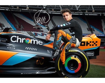 Lando Norris Formula One signed autograph print collectable F1 memorabilia Grand Prix