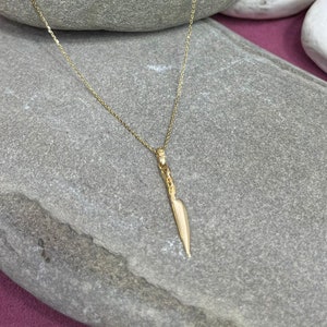 Collar de cuchillo de chef de oro, joyería de cuchillo de oro de 14K, colgante de chef pequeño, joyería fina, collar de oro con encanto de chef, collar de cocina