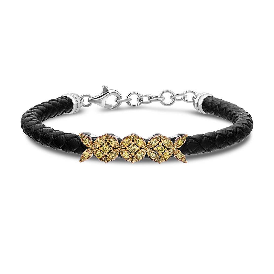 14K Gold Men's Bracelet Leather Bracelet Men's Etsy