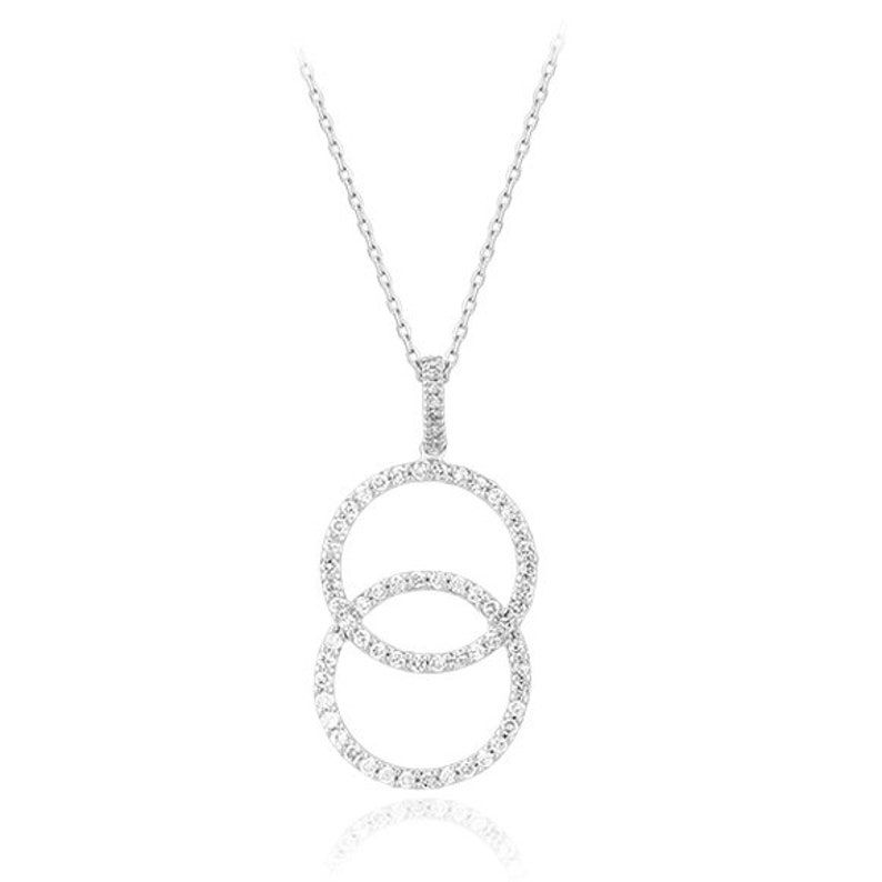 14K Gold Diamond infinity Necklace, White Gold 0.45 Ct Diamond, Gold Jewelry, Gold Necklace, Gift For Her, Handmade Jewelry, Daily Jewelry image 3