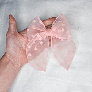 Heart Fable Bows-  Lace Hearts, Pink Tulle Hearts, Hearts and Daisies