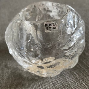 Vintage ORREFORS KOSTA BODA Crystal Snowball Votive Tea Light Holders
