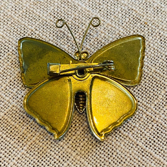 Vintage Grandma’s Stained Glass Look BUTTERFLY Br… - image 2