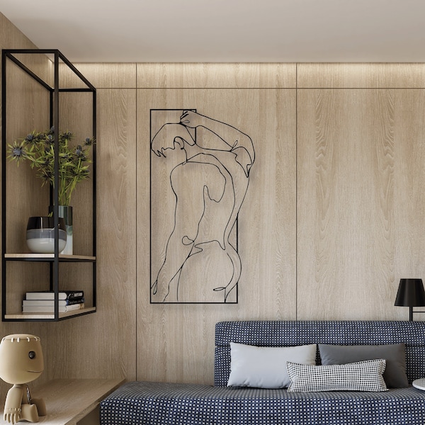 Nude Men Wall Art| Sexual Wire Art |Metal Nude Man Wall Decor| Aesthetic, Interior Wall Decor