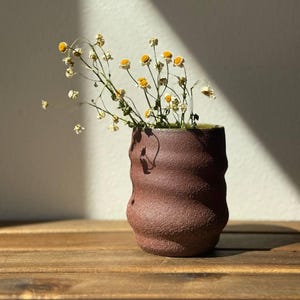 赤い歪んだ花瓶