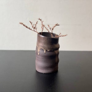 Burnt Umber and Matt Glaze Sculptural Vase, Handmade Decorative Vase, Pottery Vase, Minimal Pottery Vase, Wabi Sabi Vase Ceramic, Boho Decor